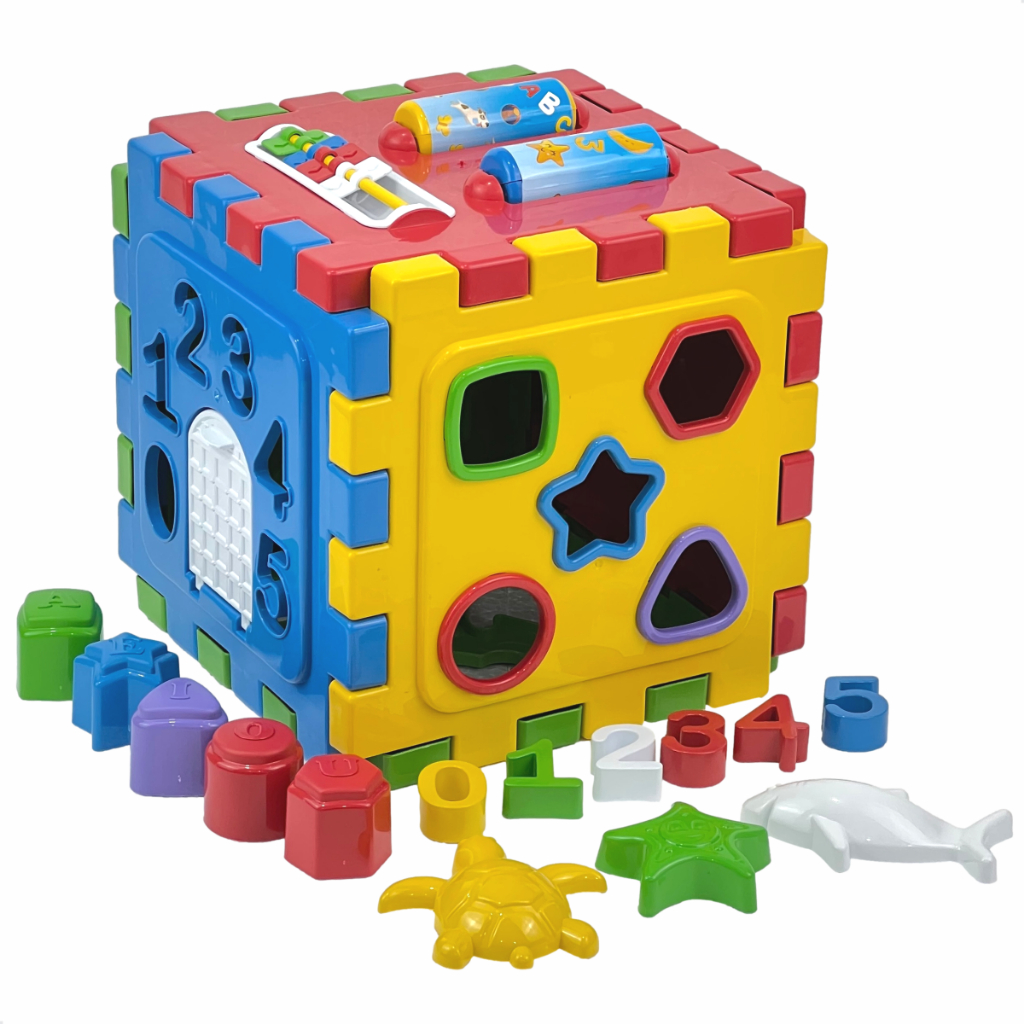 Cubo Didático Grande Brinquedo Educacional Didático de Montar Encaixe Vira Tapete  Infantil 20 Peças