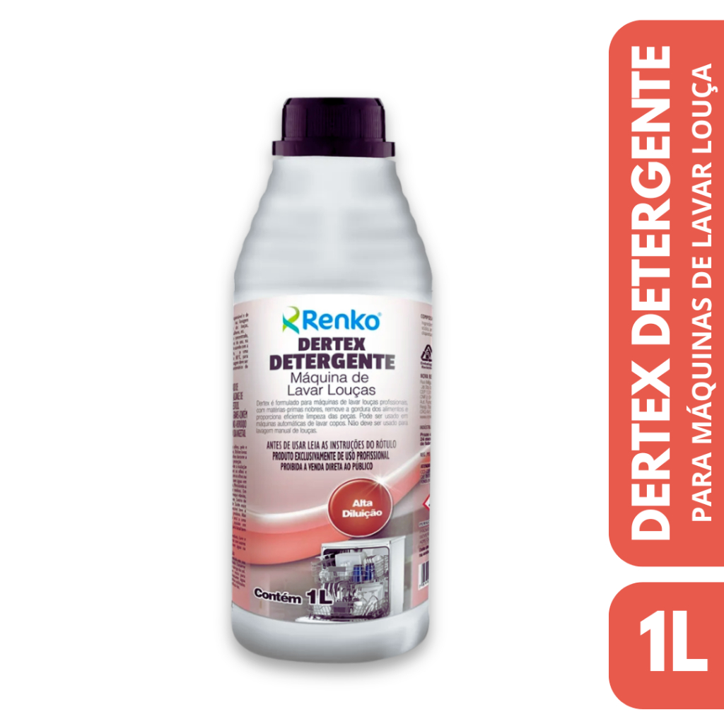 Detergente Lava Louças Profissional Dertex 1L - Renko - Limpeza Profunda e Rendimento Superior em Oferta na Shopee