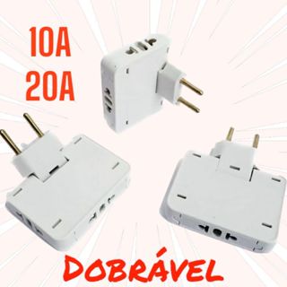 Adaptador articulado benjamin Deslocado 10A  e 20A tomada Resistente Bivolt universal em Oferta na Shopee