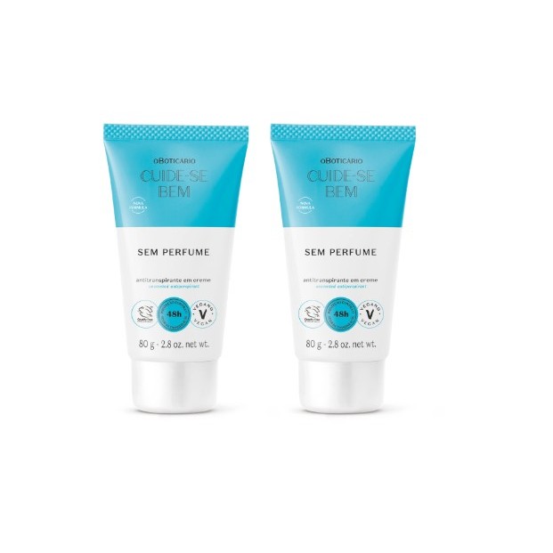 Kit 2 Desodorante Antitranspirante em Creme Cuide-se Bem  80g Boticario