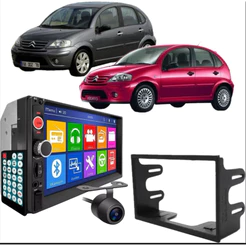 Central Multimídia Mp5 Citroen C3 2003 A 2012 Espelhamento Android IOS + moldura + câmera de ré