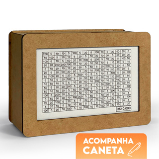 Cofre Desafio 10 Mil 5 Mil ou 1 Mil Metodo Japones Bau Poupança Cofrinho Com Canetinha Para Marcação em Oferta na Shopee