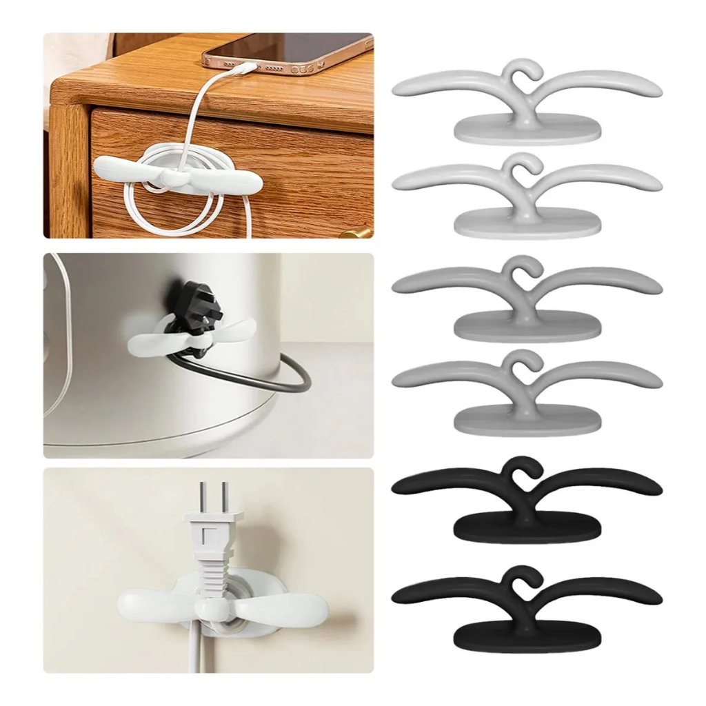 Kit 2 Pçs Suporte Para Organizar Fios De Silicone Clipes Armazenamento Organização De CABO
