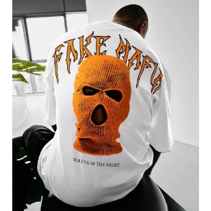 Camiseta oversized Fake Mafia Hung Mafia Aftersoul streetwear algodão 220g P ao G5 unissex masculino