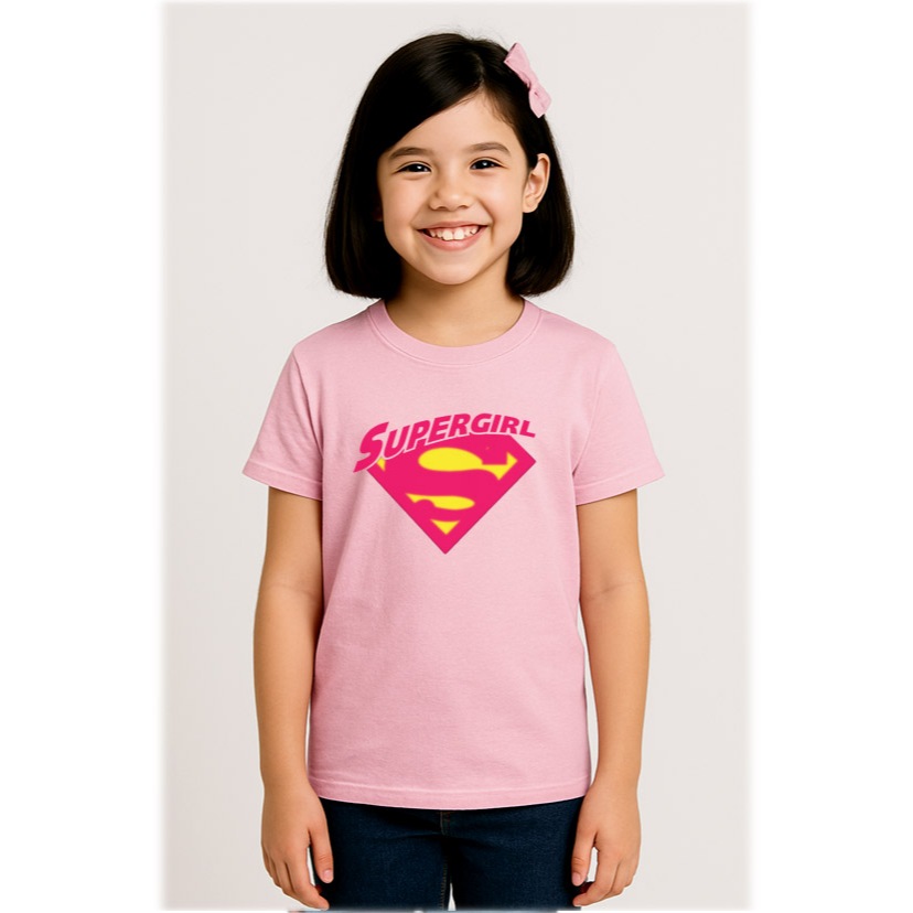 camiseta infantil super girl superman serie heroina comic Kara filme serie cult geek nerd jogo seriado super homem