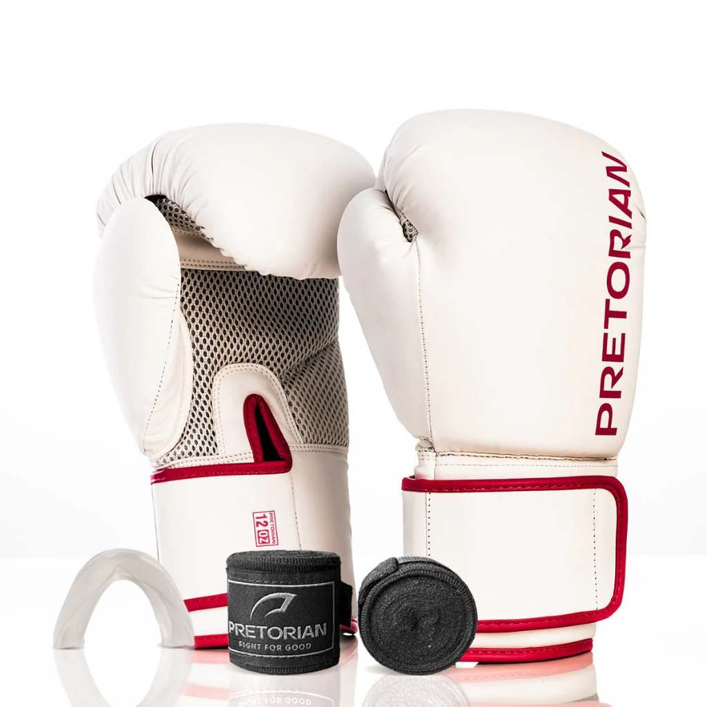 Kit Boxe Pretorian First FX2: Luva + Bandagem + Bucal - Rosa