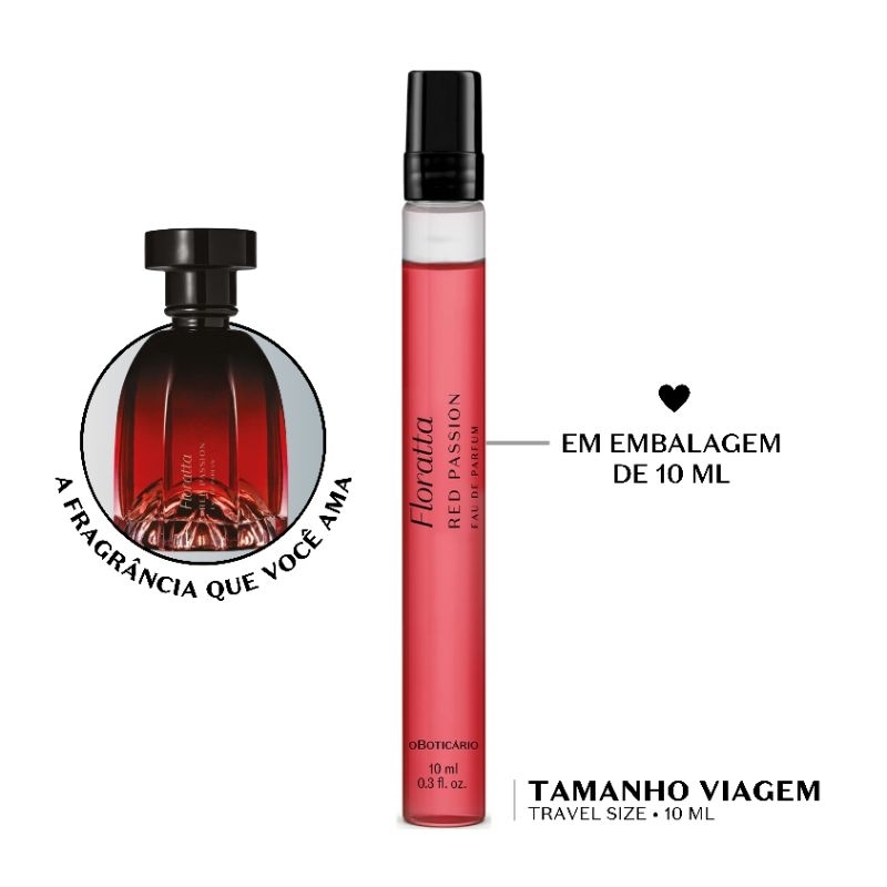 [mini] Floratta Red Passion Eau de Parfum Feminino o Boticário 10ml | Perfume Caneta Tamanho Viagem