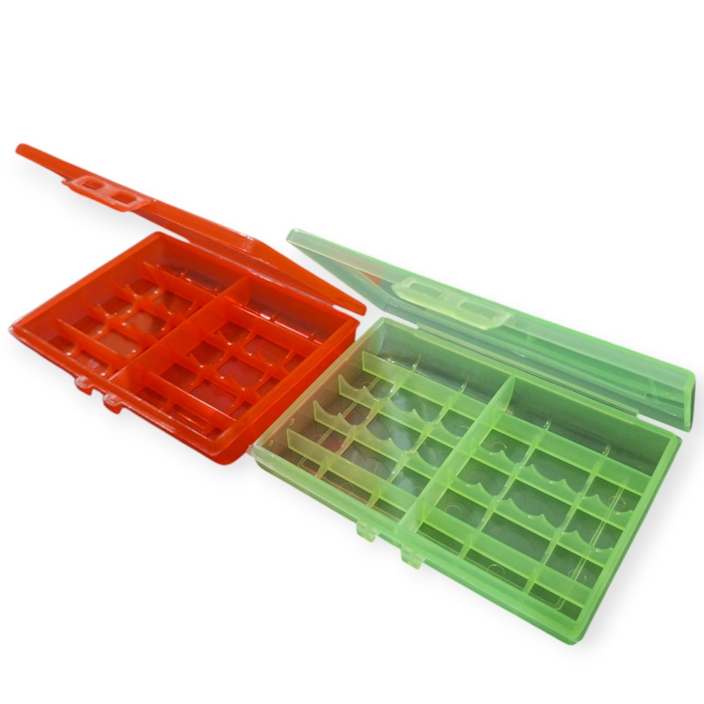 Kit 2 Case Estojo Porta Pilhas comporta 10 AA ou 14AAA Natal Vermelho e Verde