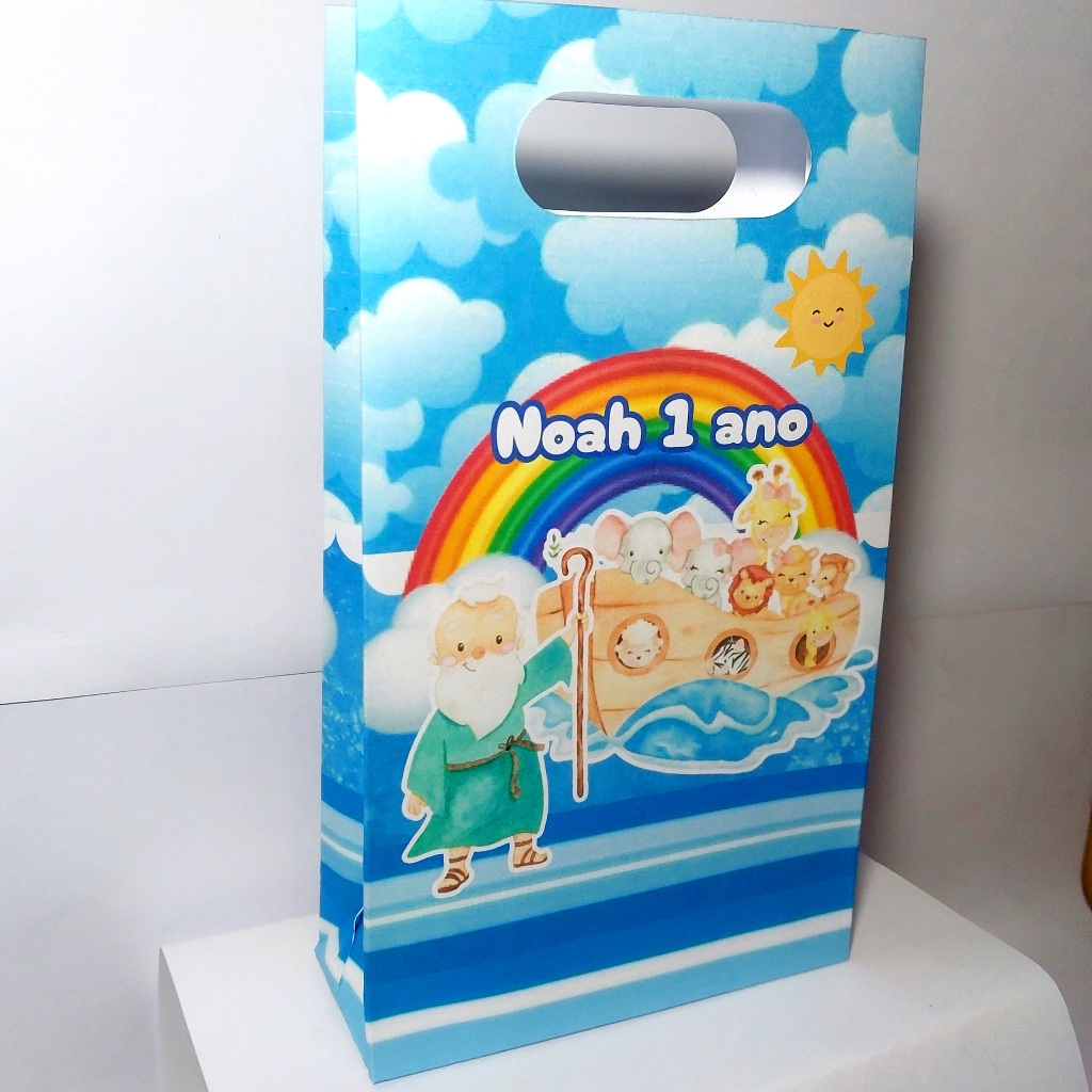 30 SACOLINHAS ARCA DE NOÉ  Lembrancinha PERSONALIZADAS ANIVERSÁRIO BOCA DE PALHAÇO 21X13cm