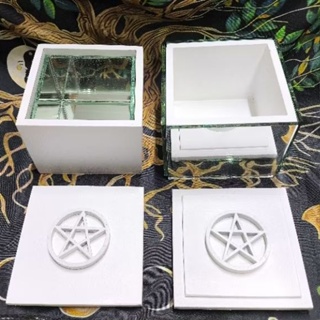 Caixa de espelho Branca de Proteção e Banimento Magia Wicca em Oferta na Shopee