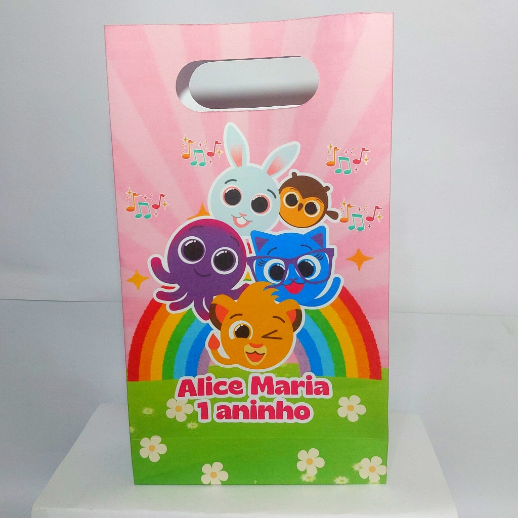 30 SACOLINHAS BOLOFOFO Lembrancinha MENINA ROSA PERSONALIZADAS ANIVERSÁRIO BOCA DE PALHAÇO 21X13cm