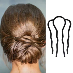 Pente De Inserção De Cabelo Feminino De Bun Em Forma De Onda Metálica Forqui