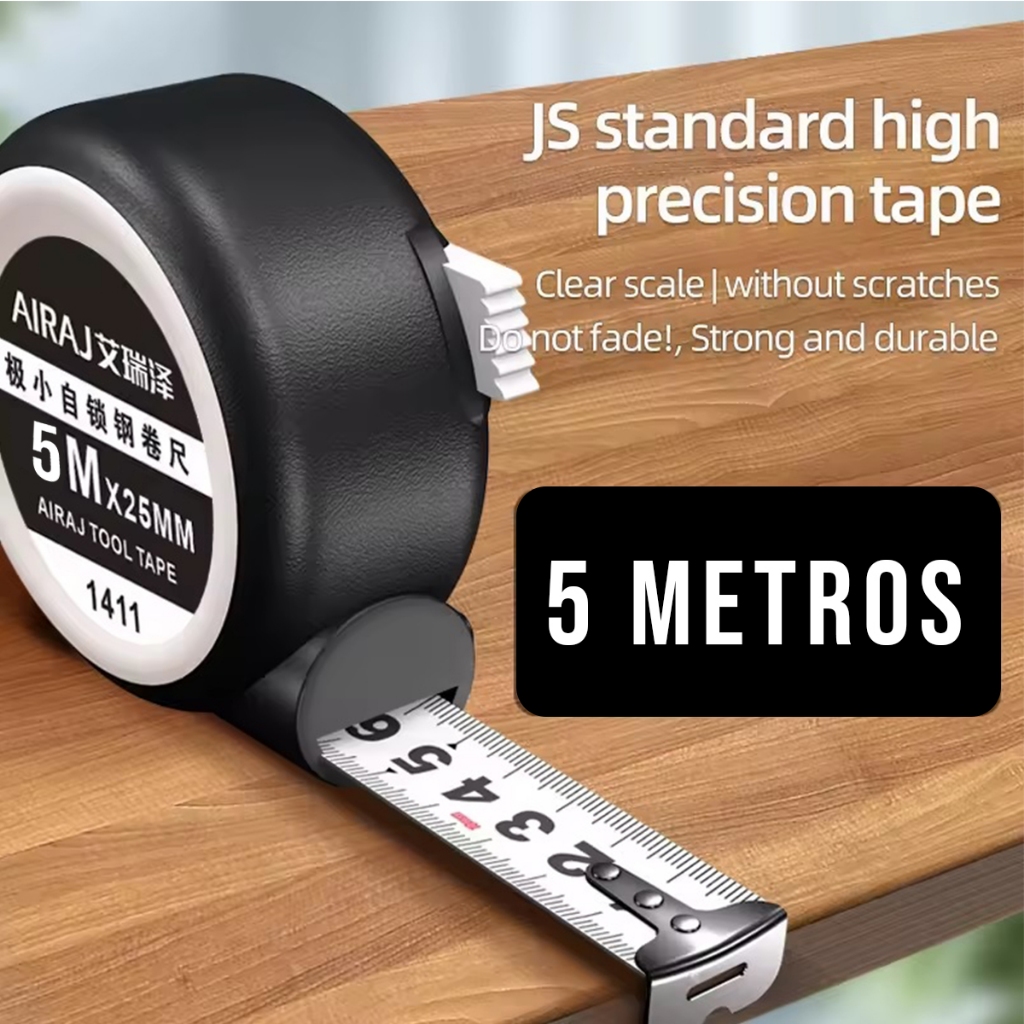 Trena Métrica 5 metros Profissional com Trava Fita de Aço em Oferta na Shopee