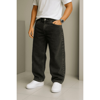 Calça Balão Jeans calca Masculina Bag Boca Larga Streetwear Reta plus size forma grade em Oferta na Shopee