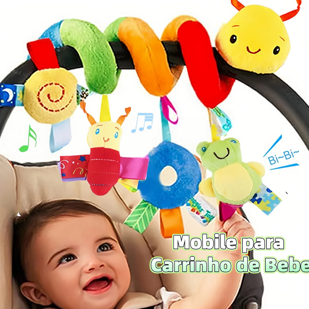MEDOOSI Bebê Recém Nascido Mobile Centopeia Espiral /ARCO-IRIS Coruja Carrinho Brinquedo C...