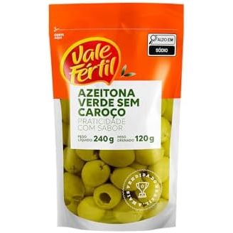 Vale Fértil Azeitona Verde Em Conserva Sem Caroço Sachê 120g