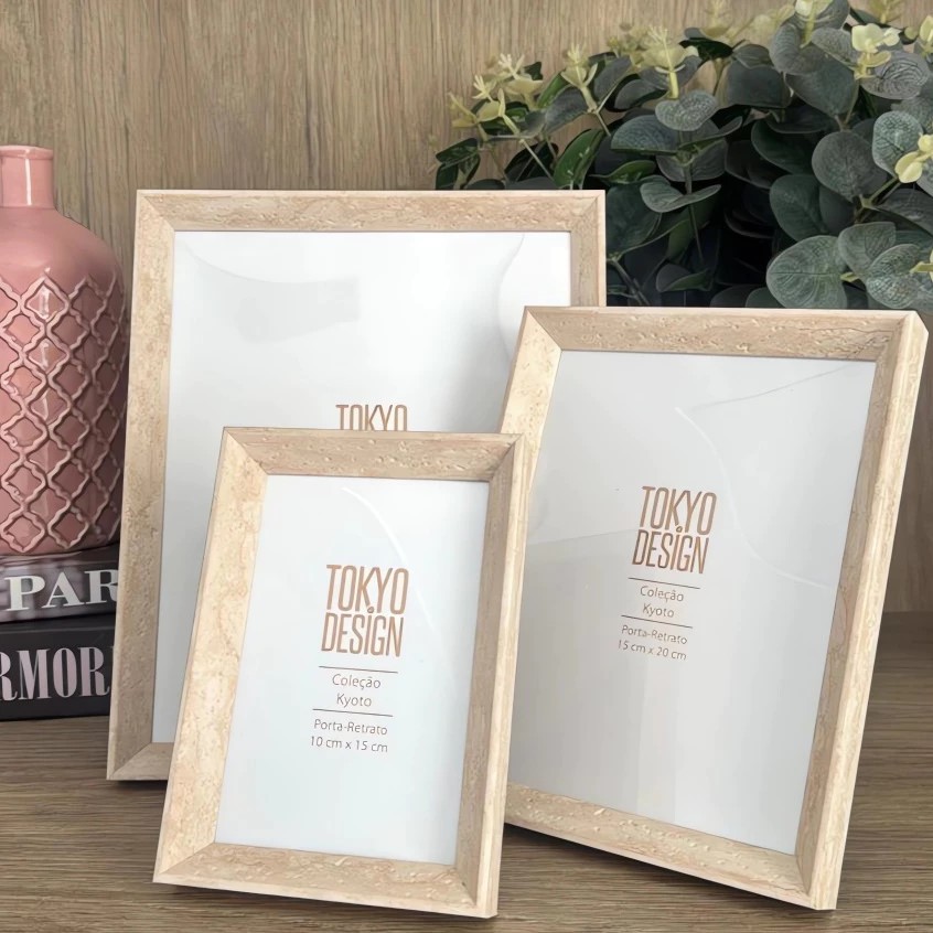 Kit 3 Porta Retrato Amadeirado Moldura MDF Tokyo Design 10x15/15x20/20x25 em Oferta na Shopee