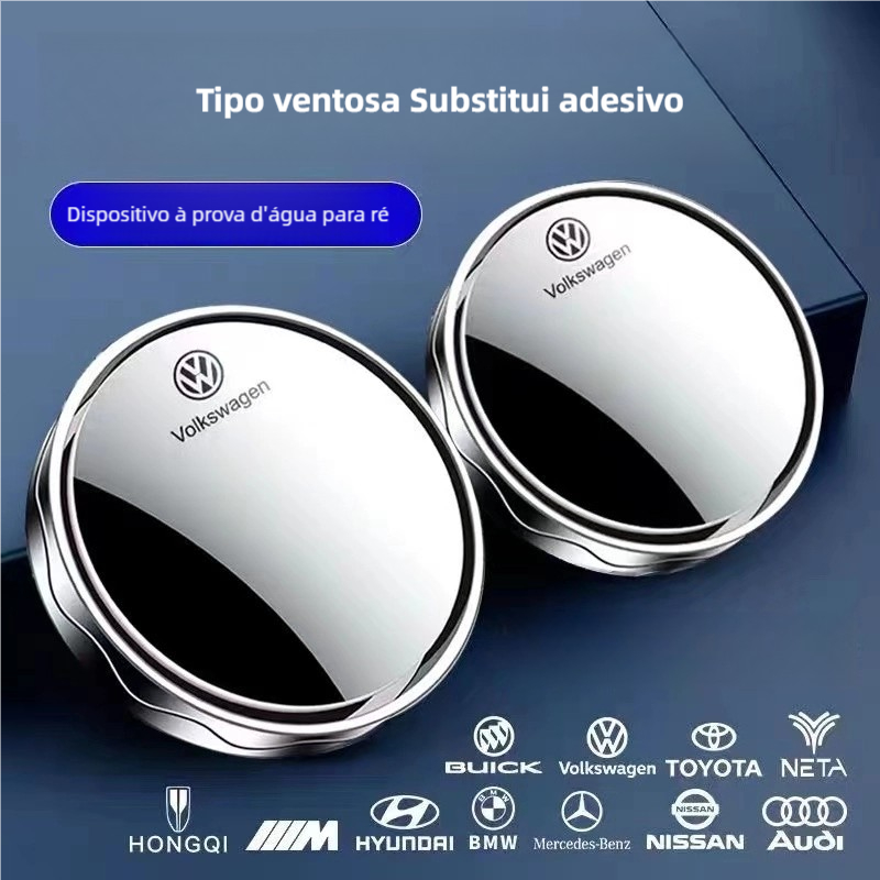 2 pçs espelho retrovisor do carro infinito pequeno espelho redondo 360 graus invertendo espelho de ponto cego em Oferta na Shopee