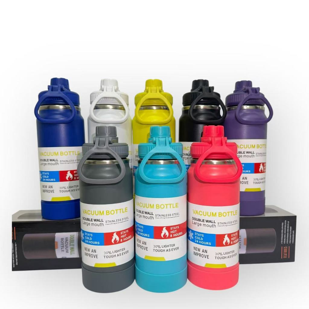 Garrafa Térmica Aço Inox + Base da Mesma Cor 1200ml/1000ml/ 800ml/600ml/350ml