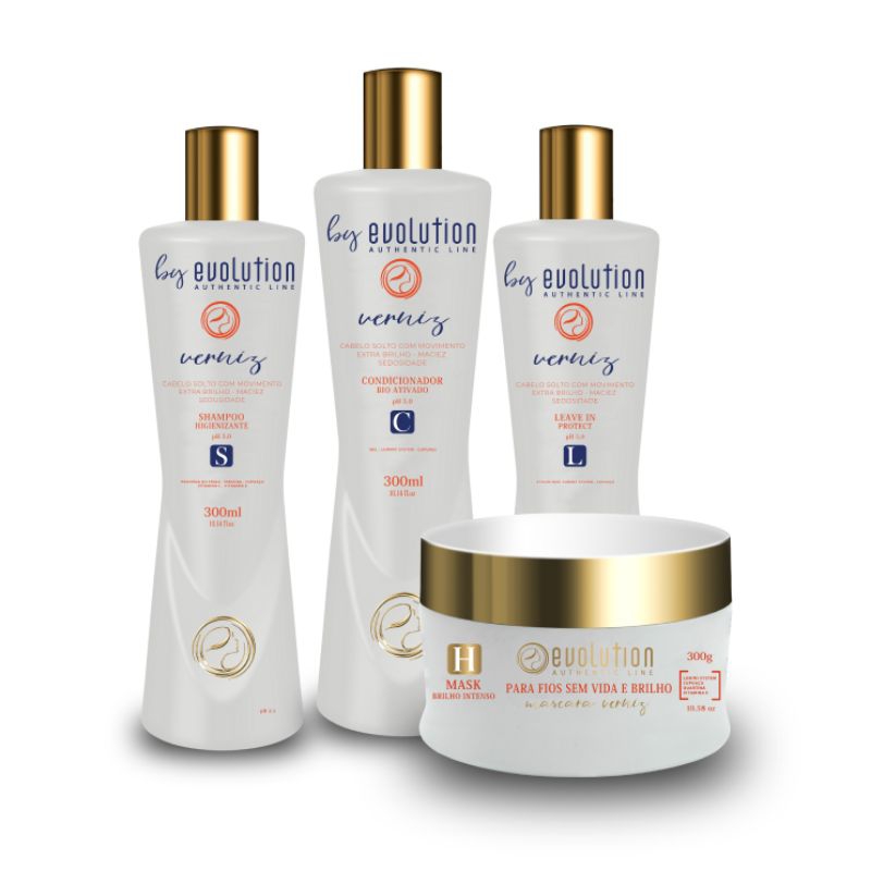 Evolution, kit 4 passos manutenção - shampoo-condicionador-leave-in- mascara 300g hidratação