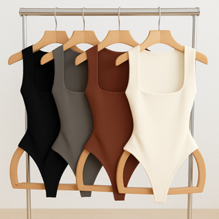 Body Collant Feminino Regata Decote Quadrado Suplex Forro Duplo em Oferta na Shopee