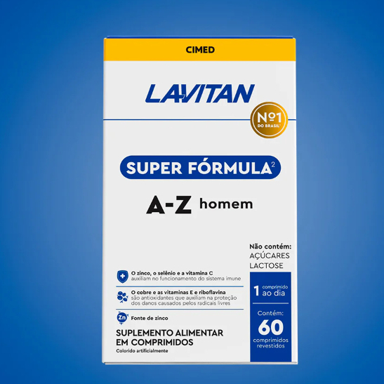 Lavitan A-z homem super fórmula (5g Homem) - 60 Comprimidos - Cimed — imagem 2 de 2