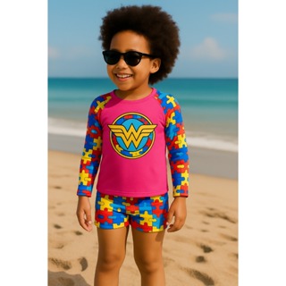 Conjunto UV Feminino Juvenil para Autistas | Personalizável + Proteção UV50+ + DTF Cores Vivas em Oferta na Shopee