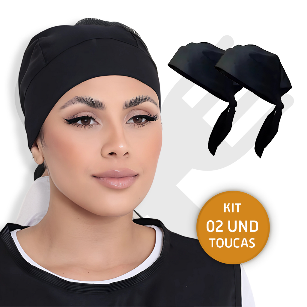 Kit Com 2 Touca Bandana Oxford Chef Unissex Cozinha Padaria Restaurante em Oferta na Shopee