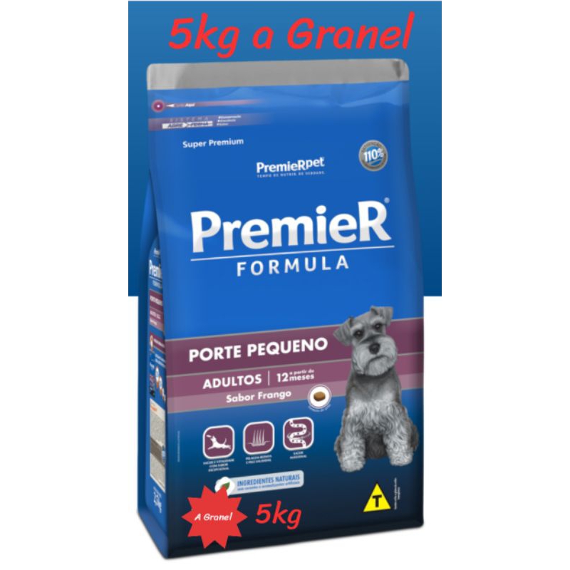 5kg a granel, PREMIER FÓRMULA RAÇAS PEQUENAS, sabor FRANGO, ração para cachorro adultos raças pequenas, Super Premium.