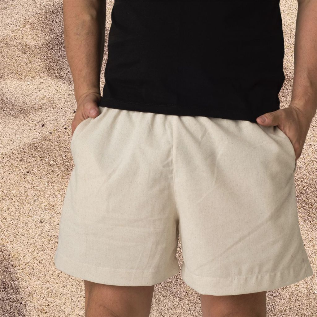Shorts Mauricinho Linho Casual Bermudas Slin Viagem Moderno masculino verde preto e bege