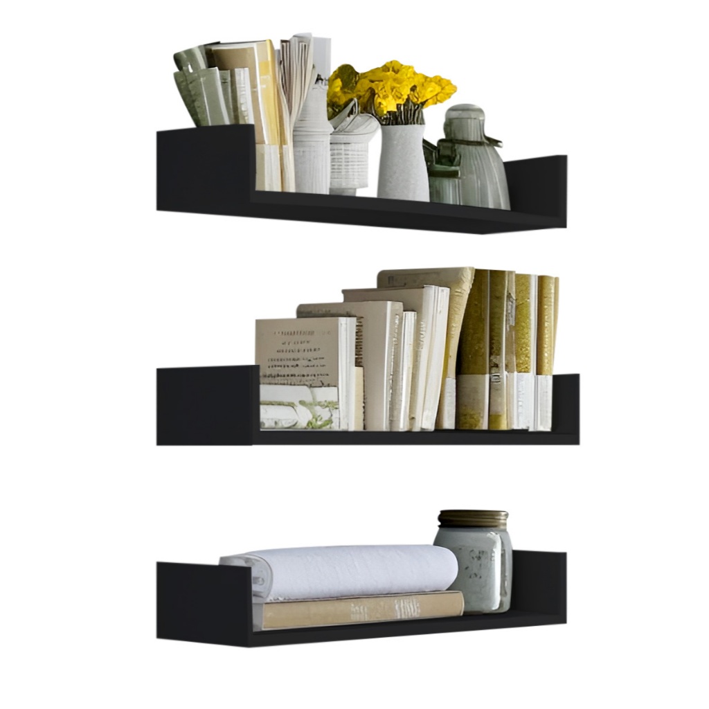 Prateleiras Nicho U Preto 60X20 CM Decorar Quarto/ Sala/ Banheiro/ Cozinha em Oferta na Shopee