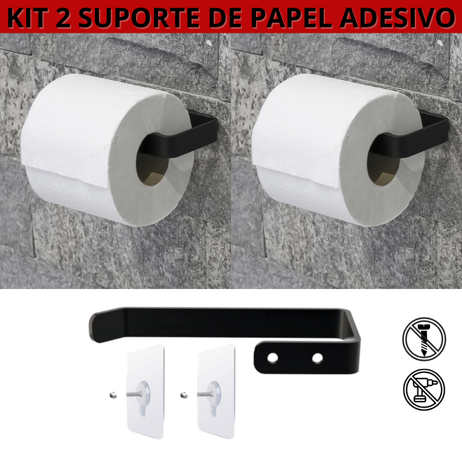 Kit 2 Suporte De Rolo De Papel Higiênico Auto Colante de Ferro Acessórios Banheiro em Oferta na Shopee