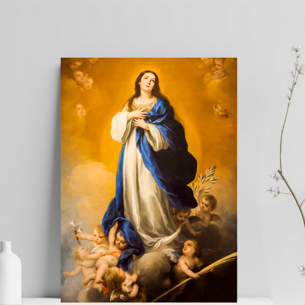 Quadro Devoção Nossa Senhora Imaculada Conceição - Placa MDF 20x28cm