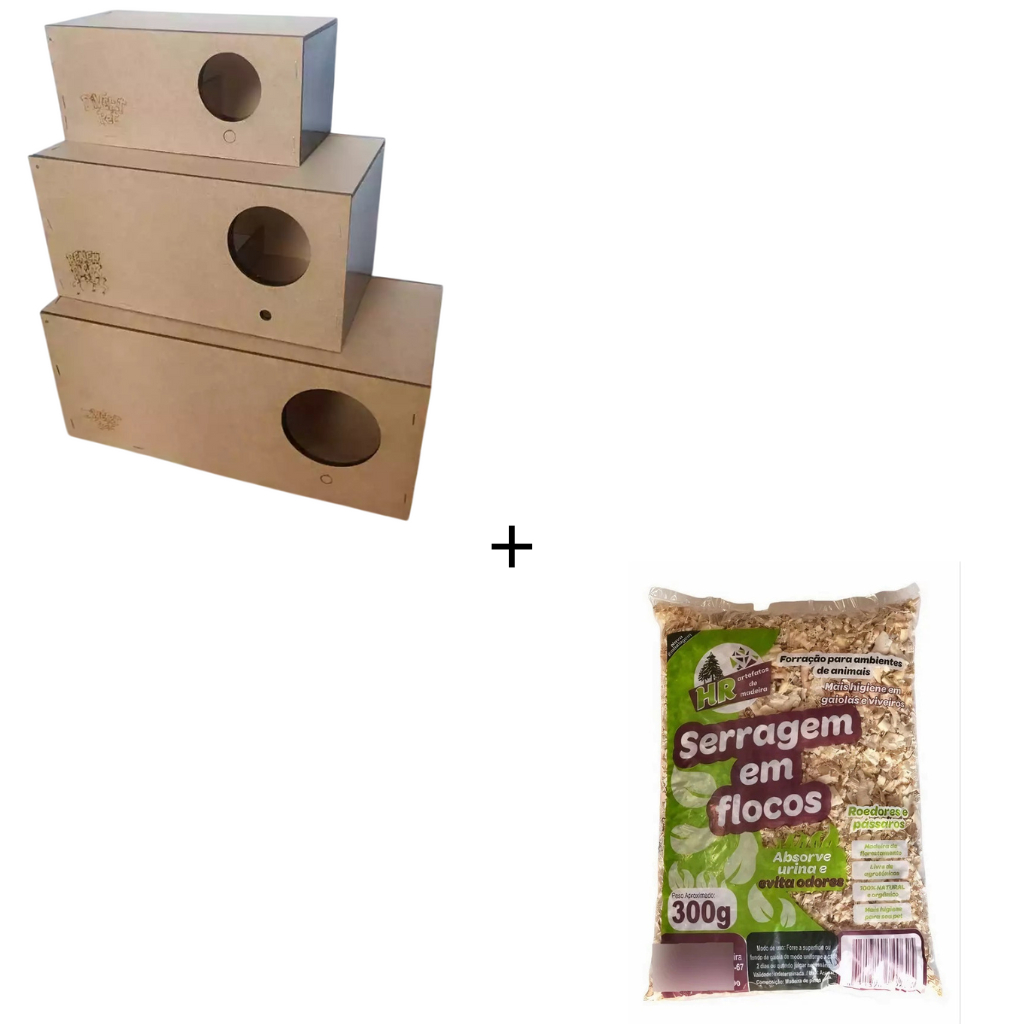 NINHO P/CALOPSITA - ESPECIAL MDF 3MM AVES MEDIAS DIVERT + SERRAGEM HR