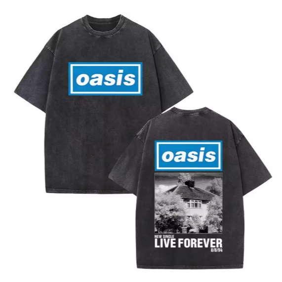 Camiseta Camisa Blusa Algodão Unissex O-oasis Banda Rock Lançamento Live Forever