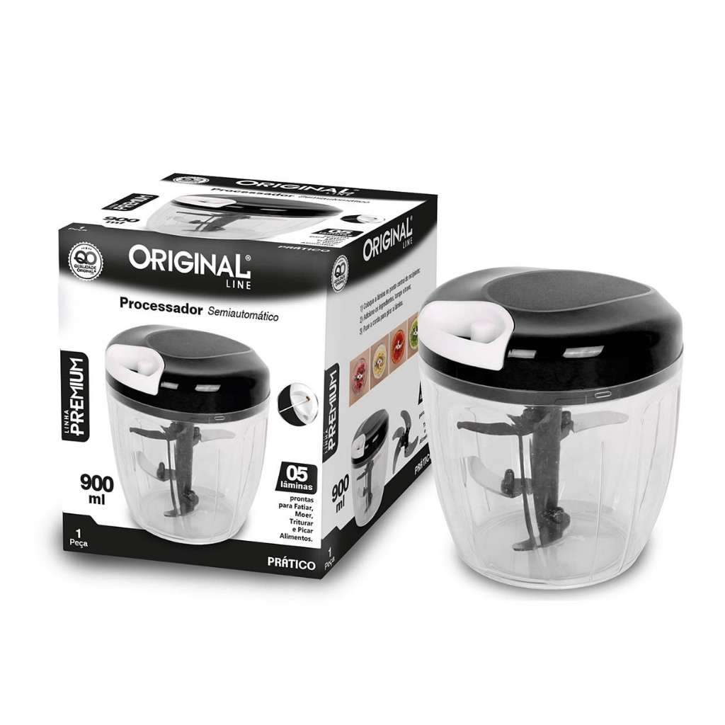 Processador Manual De Alimentos Grande 5 Lâminas 900ml Original line