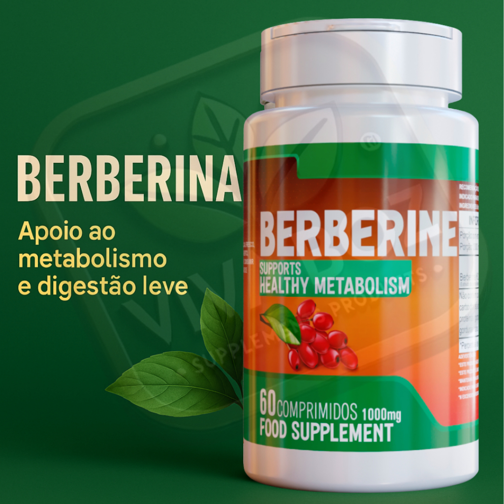 Berberina Vegetal 2000mg – 60 Comprimidos | Apoio ao Metabolismo e Leveza Intestinal – Viva Boz