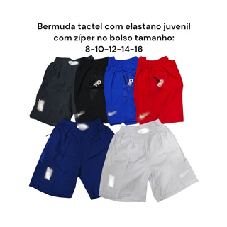 BERMUDAS ELASTANO  JUVENIL 3 BOLSOS COM ZÍPER CORES VARIADAS em Oferta na Shopee