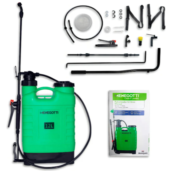 Pulverizador Manual Costal 12 Litros Menegotti – Jardim, Horta e Uso Agrícola