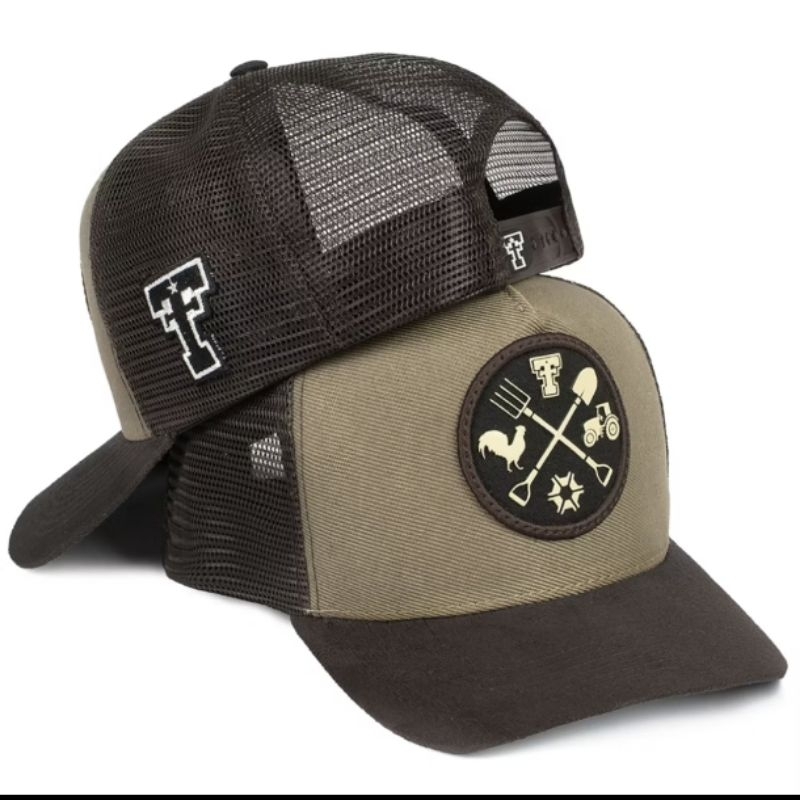 Boné Trucker Moda Country Agro Pecuária Produtor Rural Aba Curva Respirável