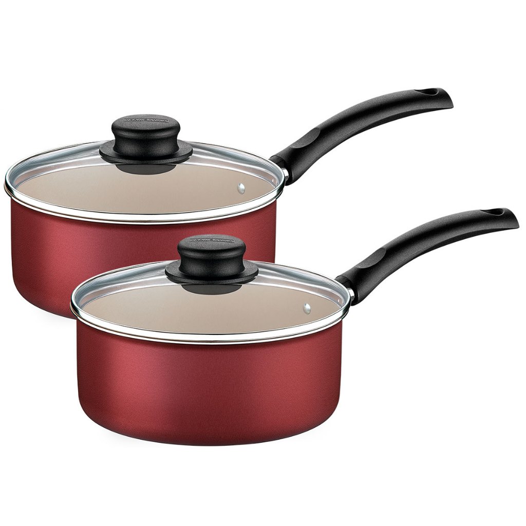 Jogo de Panelas 16cm Tramontina Turim em Alumínio Antiaderente Vermelho 1,4 L 2 pçs - Home & Living