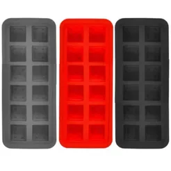 KIT 2 Forma Silicone para 12 Pedras de Gelo Maleável Cozinha Bombons Chocolate
