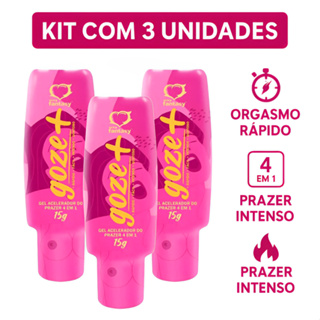 Kit 3x Goze+ Gel Feminino Excitante 15g | Sexy Fantasy Prazer 4 em 1 + Orgasmo Rápido Lubrificante em Oferta na Shopee