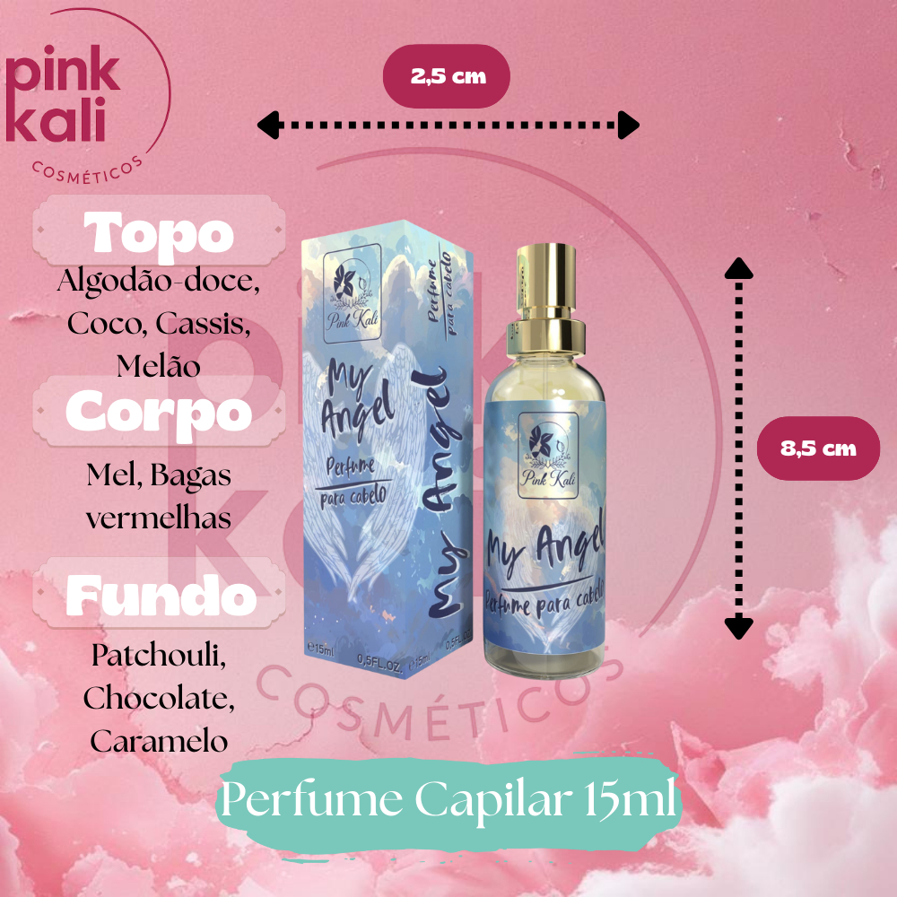 Pink Kali - My Angel - Perfume para Cabelo 15ml Capilar feminino unissex viagem