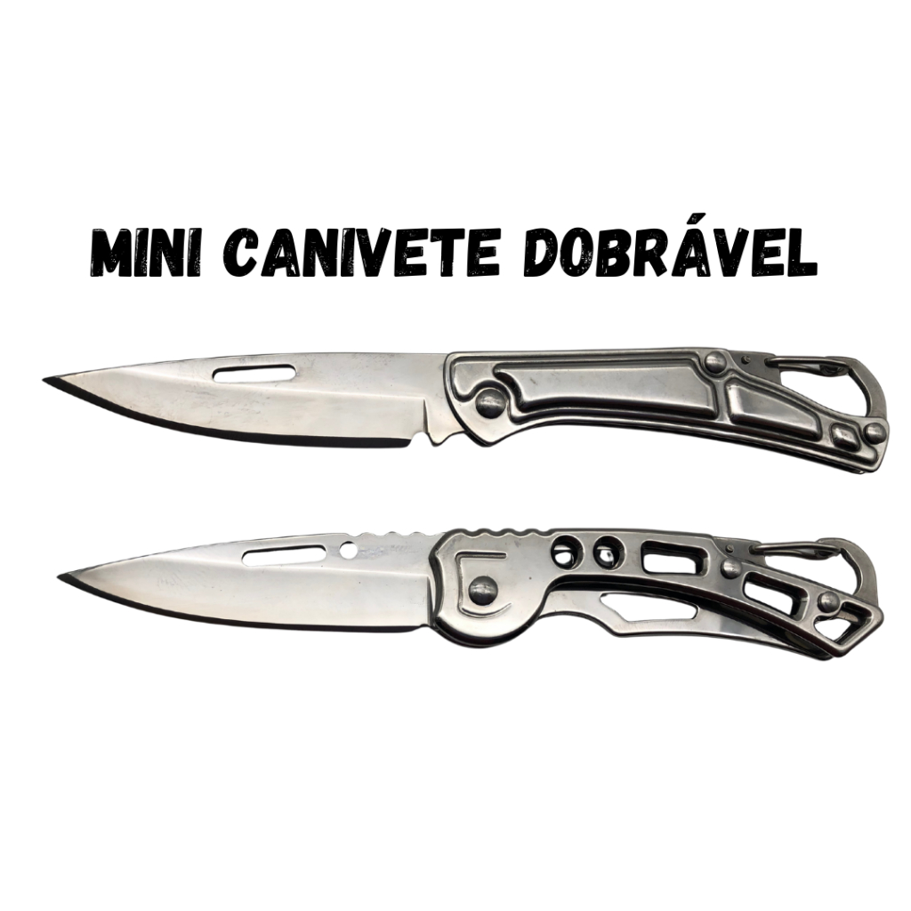 Mini Canivete em Aço Inox Chaveiro Presente - 1627