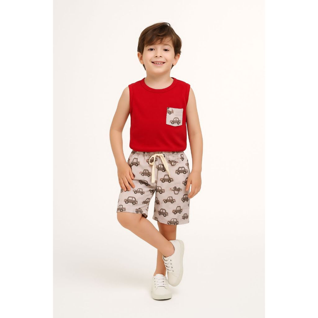Kit 2 Bermudas Moletom Short Infantil Para Crianças Leve Confortavel Tamanhos 2 4 6 8 ShortEstampado
