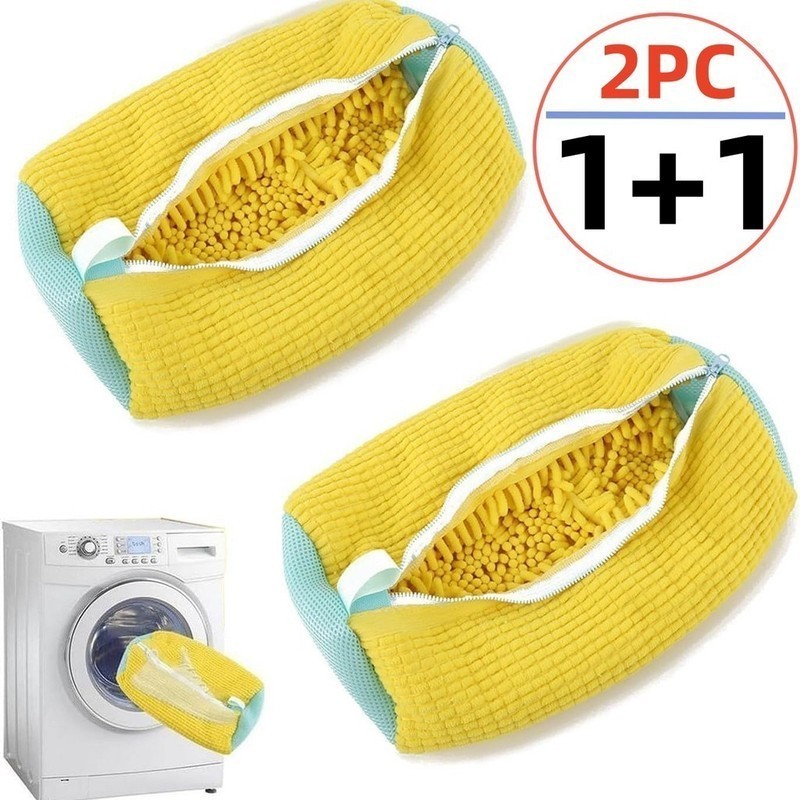 Kit 2 Saco de Lavar Tênis Sapato Malha Lavanderia Anti Deformação Saco de Lavagem Viagem A...