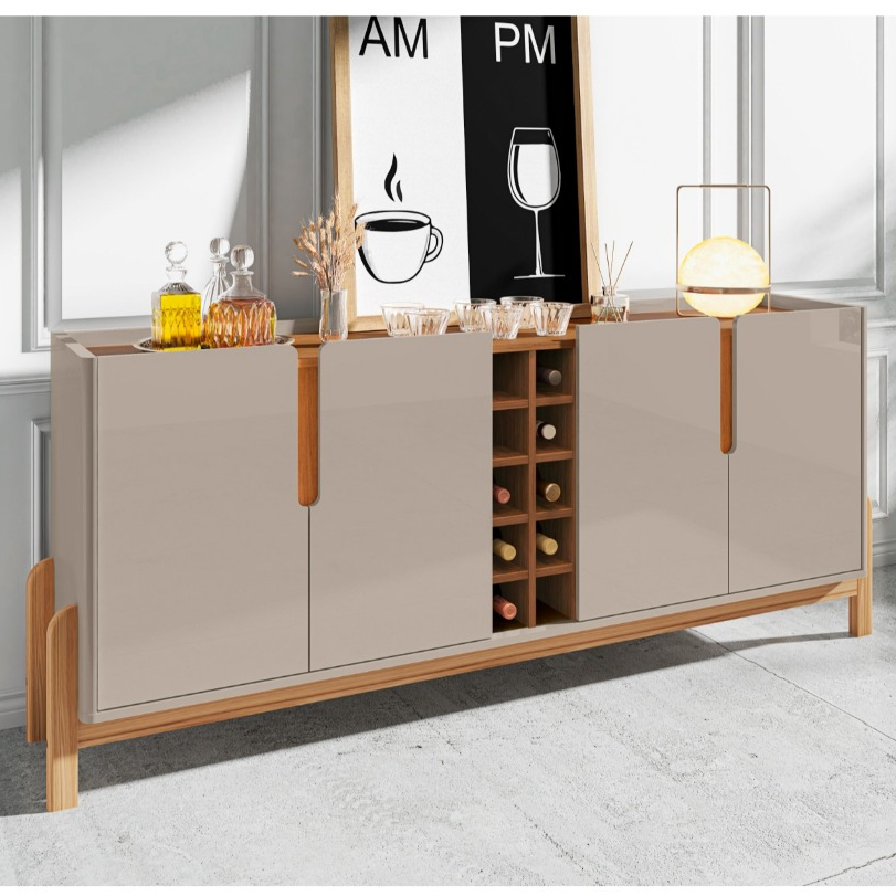 Buffet/ Aparador 190cm 4 Portas Com Adega Lizz Pés em Madeira Maciça - Casa D Moveis em Oferta na Shopee