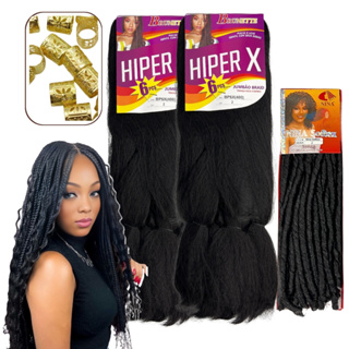 Kit 2 Jumbo Super Hiper X + 1 Nina Softex Tranças Gypsy Braid em Oferta na Shopee
