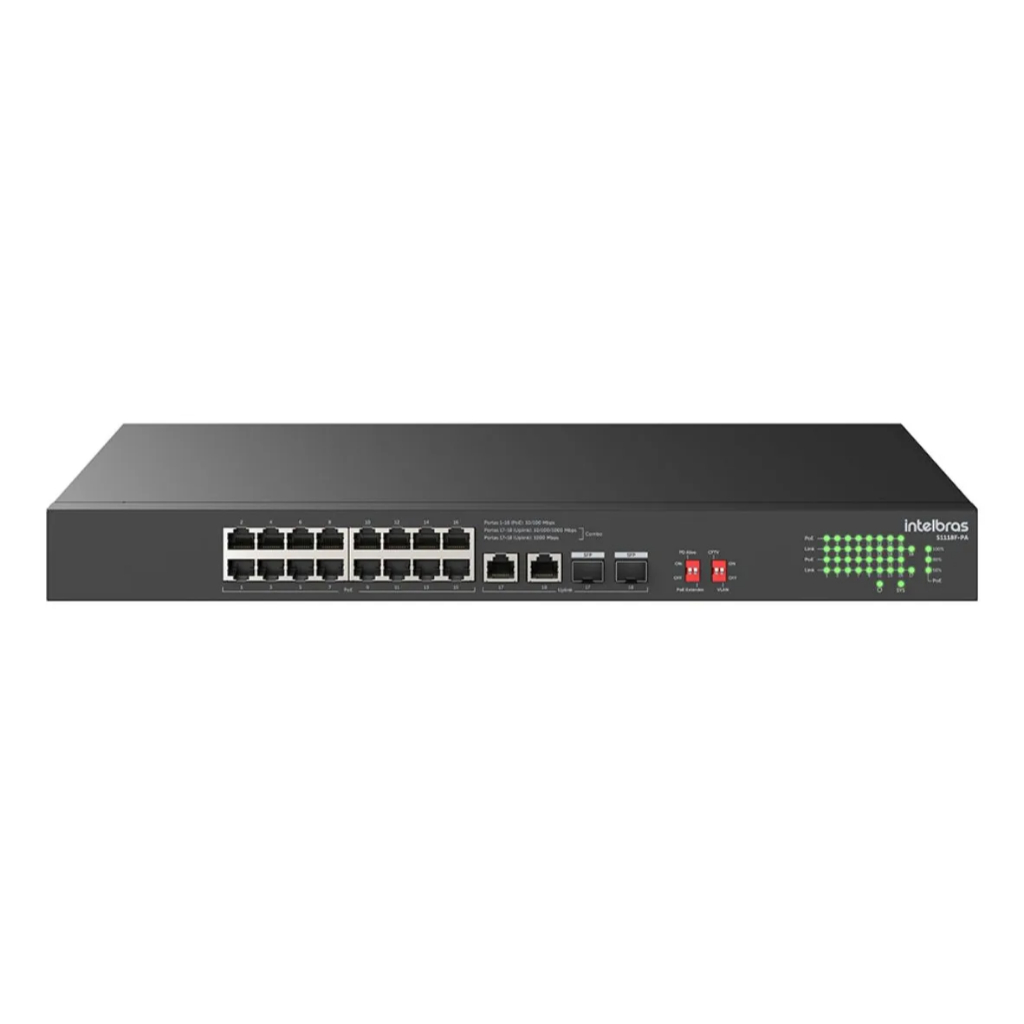 Switch Nao Gerenciavel Poe 18 Portas S1118f-pa Intelbras Qos
